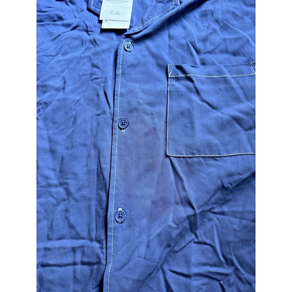 COTTON ON Men's Riviera Short sleeve button down shirt Worker Blue Pop Stitch M - Picture 3 of 6